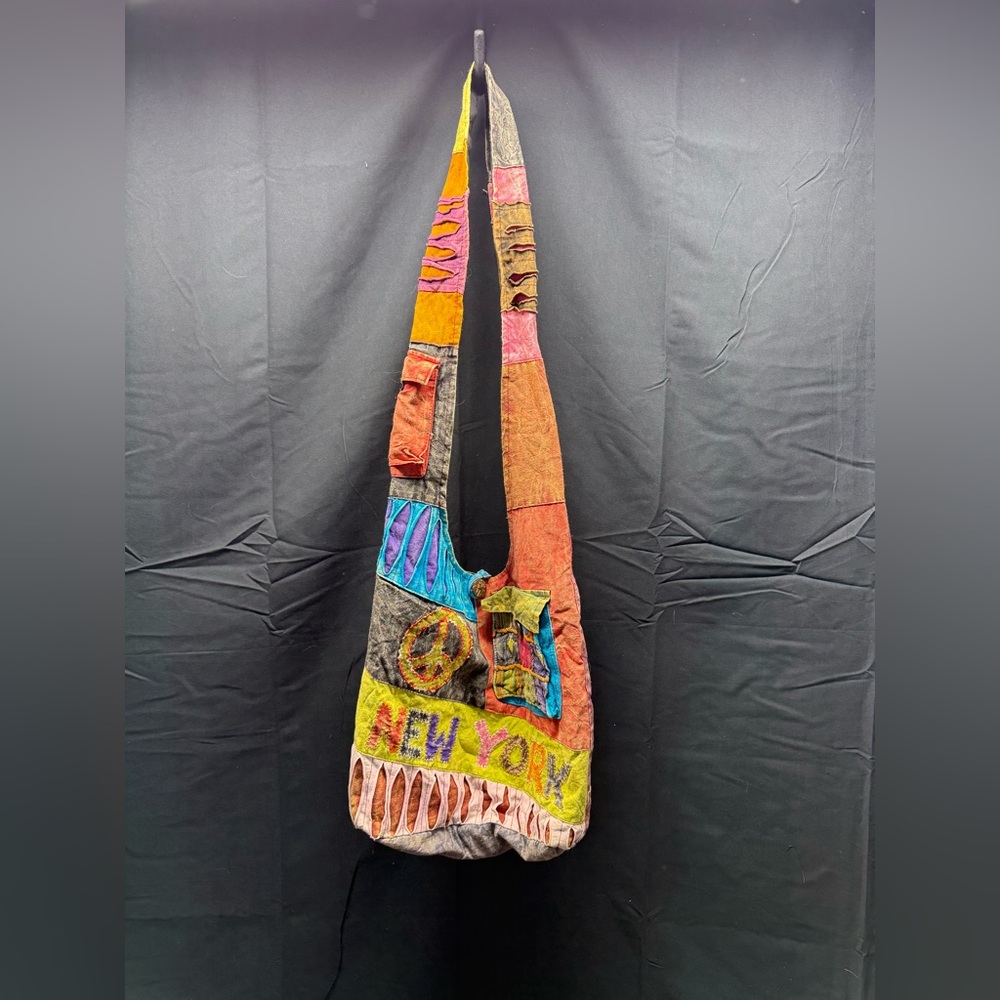 Colorful Patchwork Boho New York Shoulder Bag (10AS)
